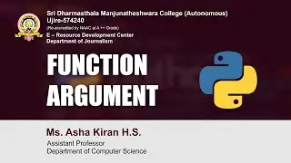 SDM E-learning | Function Argument | Ms. Asha Kiran H.S.