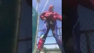 amazing new red jacket flying and flapping baggy pants