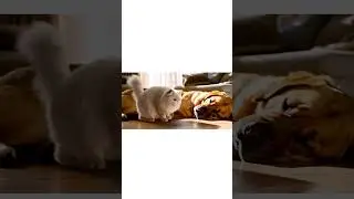 Persian Cat Gives Labrador a Back Massage 😻💤 | Cutest Pet Spa Moment Ever #dogreactionvideo