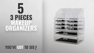 Top 10 3 Pieces Makeup Organizers [2018]: DreamGenius Makeup Organizer 3 Pieces Acrylic Cosmetic