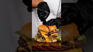 The JUICIEST Double Cheeseburger 🍔💦 (Wait for the reveal) #asmr #candiedfruit #crunchy