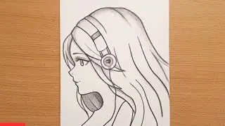 How to Draw Anime Step by Step || Cute Anime Girl Sketch Tutorial || Pencil Art for Beginners