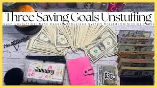 3 BIG SAVING CHALLENGES UNSTUFFING | $3900 BANK DEPOSIT | ENVELOPE SYSTEM BREAKDOWN | SINKING FUNDS