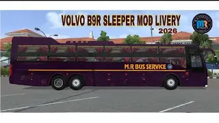 Volvo B9R SLEEPER bus mod mr travels purple colour livery ( mr travels livery) 