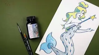 OF TUNA AND MERMAIDS | Brush-Inking with Noodler&rsquo;s Bad Blue Heron