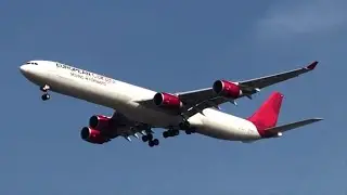 Airbus A340 landing at Incheon airport (European Cargo)