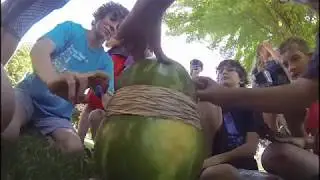 Watermelon Explodes Wrapped in Rubber Bands