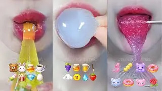 [No Talking] 10 Minutes ASMR EMOJI FOOD Compilation (Original Speed) | Eating Sounds