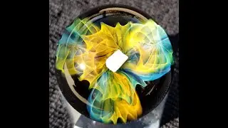 3-D Fume Cloud Marble w/ Encalmo backing and Opals by Remy Schwartz