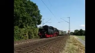 Museumseisenbahn Hanau 50 3552 mit Sonderzug bei Maintal Ost