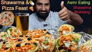 Chicken Shawarma Pizza Eating Challenge|Asmr Eating Chicken Shawarma|Spicy Pizza Eating Challenge