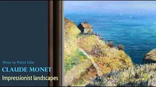 How to paint like Monet with acrylics | Impressionist Landscape