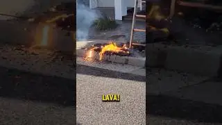 Ladder Melts Sidewalk Into Lava? #shorts