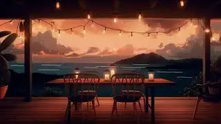 Beach Dinner Lofi: Ocean Waves & Warm Sunset Glow