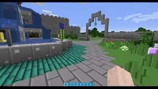Minecraft plastic texture pack (walking around my building world)