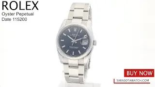 Rolex 115200 Date Oyster Perpetual Blue Dial Oyster Stainless Steel Wrist Watch