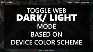 Web Dark/Light Theme Toggle based on Device Color Scheme