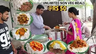 Hardworking Aunty Selling Unlimited Delicious Non Veg Food @RS 50 / Only | Chicken Rice , Fish Rice