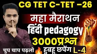CG-TET C-TET PREPARATION 2026  [ HINDI PEDAGOGY  ] महा मैराथन PART-4  MOST IMP.Q. BY ANSARI SIR