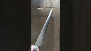Misono Japanese Knife Before and After. Knife Restoration and Sharpening