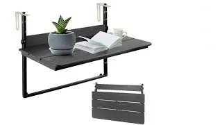 UFavo Home Balcony Railing Table, Outdoor Folding Balcony Bar Table for Railings Patio Railing Table