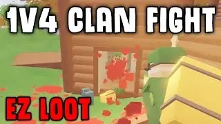 Unturned 1V4 VANILLA Clan Base Fight! - from Nothing to Military in minutes