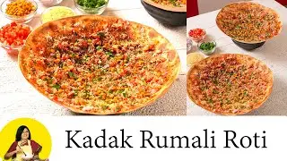 कड़क रुमाली रोटी | kadak rumali roti recipe | karari rumali roti | tokri khakra | crispy roti