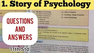 11th Std - Psychology - Chapter 1 Story pf psychology questions answers exercise - Maharashtra board