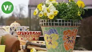 Blumentopf mit Mosaik verschönern