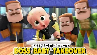Minecraft Baby Hello Neighbor - МАЛЫШ БОСС - ВРАГ с крошечной черепашкой и пончиком Little Club B...