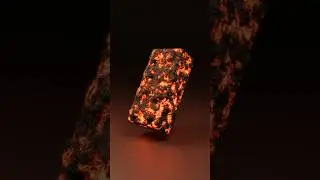 LEGO brick but made of lava rock 🌋🪨🔥 #blender