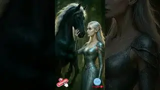 Epic Elven Warrior & Rearing Black Horse | Ultra Realistic 8K Fantasy Cinematic Loop #epic  #fantasy