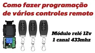 Como ligar e configurar rele controle remoto 433mhz 12v 1 canal 