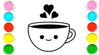 Easy Coffee Cup Drawing Tutorial for Beginners 🎨 Simple Art for Kids