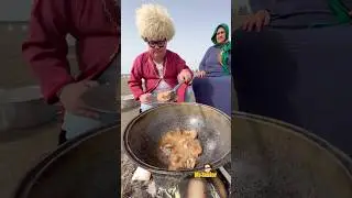 Sturgeon Bastermeh Pilaf on Ashuradeh Island | Turkmen Cuisine#shortsvideo#turkmenistan#fish