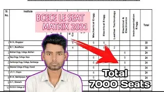 BCECE LE 2021 Seat Matrix |  Total Seats 7000 😳 |   Cotegory wise Number of  Seat  ✅