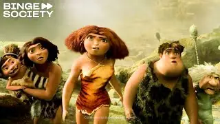 Los Croods | Grug y Guy atrapados en alquitr&aacute;n