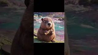 🧐Cute Beaver Eating Wood 🦫🪵 Funny Animal Video#viral #kids #shorts #kidsvideo #usa