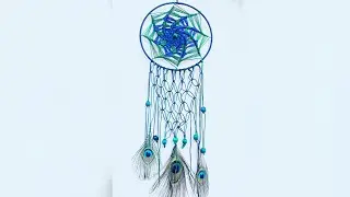 Peacock themed-Dreamcatcher 🦚 #handmadewithlove #dreamcatcher