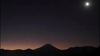 [4K]星空・明けの三日月・富士山 / Before Dawn | Stars, Crescent Moon & Mt.Fuji