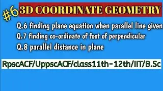 Three dimensional geometry questions RPSC acf mathematics UPPSC acf mathematic Gaur question Academy