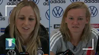 Alexandra Popp WEARS fake moustache to Germany NEWS CONFERENCE