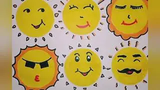 types of sunrays with different faces ☀️ #sun #faces #happy #art