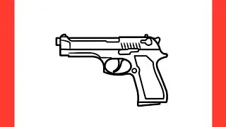 How to draw a BERETTA M92 PISTOL / drawing p92 gun from PUBG