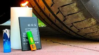 EXPERIMENT BIG CAR vs CANDLE AND BATTERY