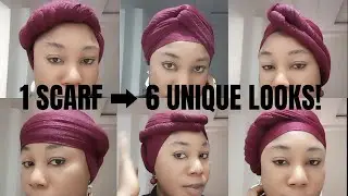6 SIMPLE QUICK & EASY WAYS TO STYLE 1 HEADWRAP/ TURBAN / TUTORIAL / HEADSCARF / JERSEY SCARF 