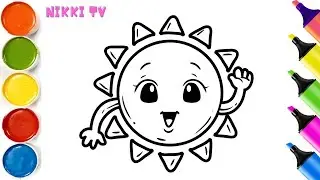 The Smiling Sun 🌞 Drawing, Coloring & Painting for Kids, Toddlers | Drawing For Kids | Colouring