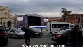 System of a down sound check in Republic Square Yerevan Armenia