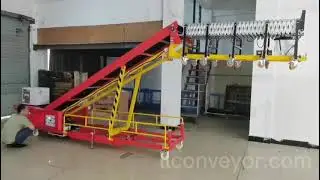 Mobile Type Truck Belt Unloading Container Unloading Conveyor Equipment #conveyor #beltconveyor