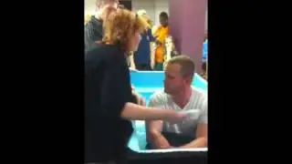 Justin getting Baptised